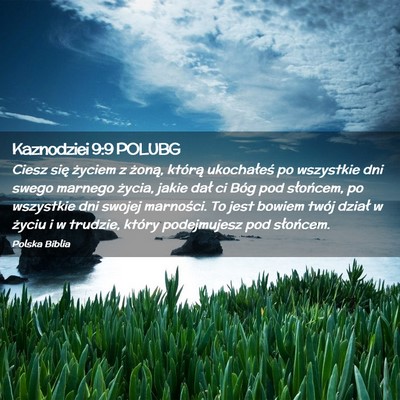 Picture 02 - Kaznodziei 9:9 POLUBG - Ciesz się życiem z żoną, którą ukochałeś - Bible Verse Picture