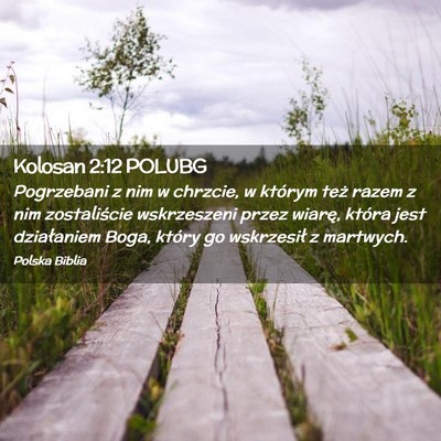 Picture 02 - Kolosan 2:12 POLUBG - Pogrzebani z nim w chrzcie, w którym też razem - Bible Verse Picture