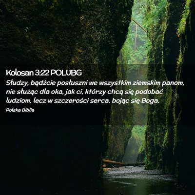 Picture 02 - Kolosan 3:22 POLUBG - Słudzy, bądźcie posłuszni we wszystkim - Bible Verse Picture
