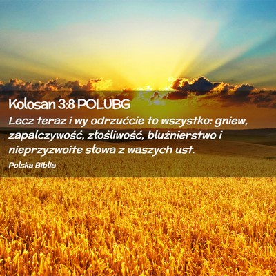 Picture 02 - Kolosan 3:8 POLUBG - Lecz teraz i wy odrzućcie to wszystko: gniew, - Bible Verse Picture