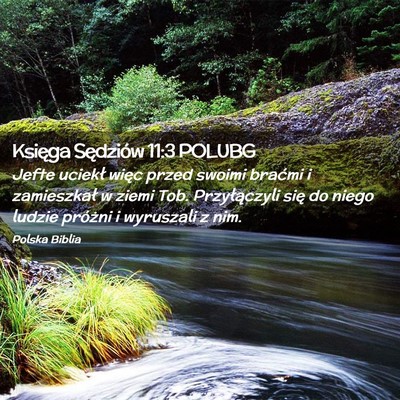 Picture 02 - Księga Sędziów 11:3 POLUBG - Jefte uciekł więc przed swoimi braćmi i - Bible Verse Picture