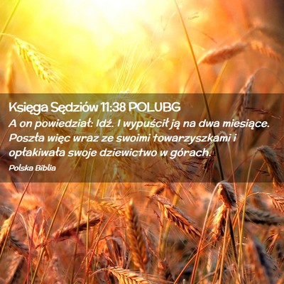 Picture 02 - Księga Sędziów 11:38 POLUBG - A on powiedział: Idź. I wypuścił ją na dwa - Bible Verse Picture