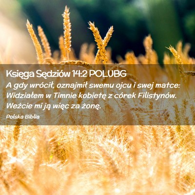 Picture 02 - Księga Sędziów 14:2 POLUBG - A gdy wrócił, oznajmił swemu ojcu i swej - Bible Verse Picture