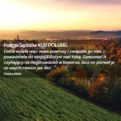 Picture 02 - Księga Sędziów 16:12 POLUBG - Dalila wzięła więc nowe powrozy i związała - Bible Verse Picture