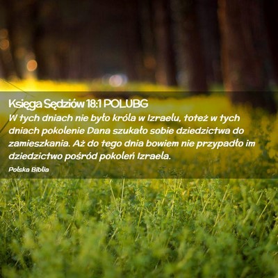 Picture 02 - Księga Sędziów 18:1 POLUBG - W tych dniach nie było króla w Izraelu, toteż - Bible Verse Picture