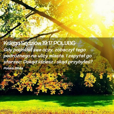 Picture 02 - Księga Sędziów 19:17 POLUBG - Gdy podniósł swe oczy, zobaczył tego - Bible Verse Picture
