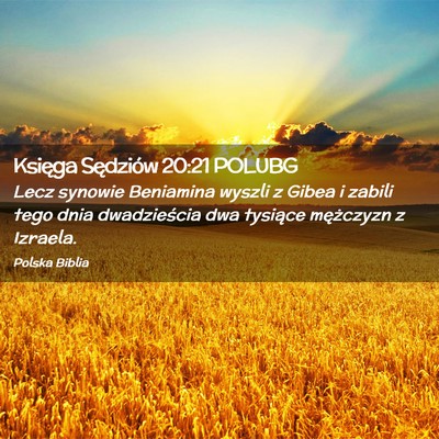 Picture 02 - Księga Sędziów 20:21 POLUBG - Lecz synowie Beniamina wyszli z Gibea i zabili - Bible Verse Picture