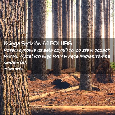 Picture 02 - Księga Sędziów 6:1 POLUBG - Potem synowie Izraela czynili to, co złe w - Bible Verse Picture