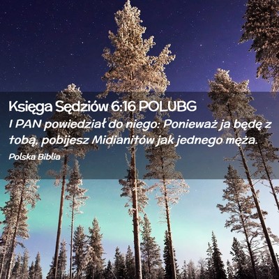 Picture 02 - Księga Sędziów 6:16 POLUBG - I PAN powiedział do niego: Ponieważ ja będę z - Bible Verse Picture