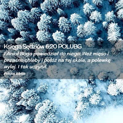 Picture 02 - Księga Sędziów 6:20 POLUBG - I Anioł Boga powiedział do niego: Weź mięso i - Bible Verse Picture