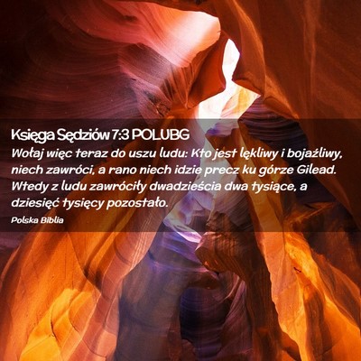 Picture 02 - Księga Sędziów 7:3 POLUBG - Wołaj więc teraz do uszu ludu: Kto jest - Bible Verse Picture