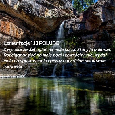 Picture 02 - Lamentacje 1:13 POLUBG - Z wysoka zesłał ogień na moje kości, który - Bible Verse Picture