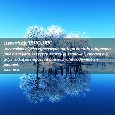 Picture 02 - Lamentacje 1:8 POLUBG - Jerozolima ciężko zgrzeszyła, dlatego została - Bible Verse Picture