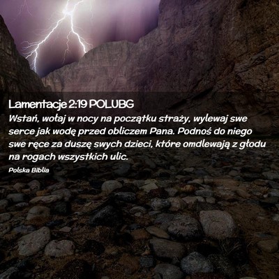 Picture 02 - Lamentacje 2:19 POLUBG - Wstań, wołaj w nocy na początku straży, - Bible Verse Picture