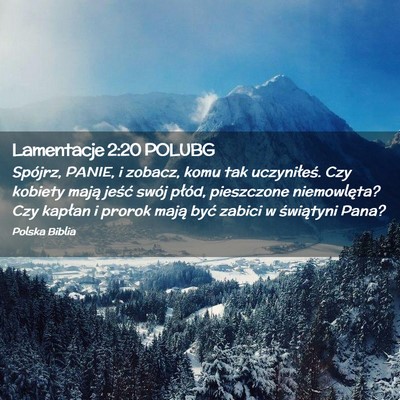 Picture 02 - Lamentacje 2:20 POLUBG - Spójrz, PANIE, i zobacz, komu tak uczyniłeś. - Bible Verse Picture