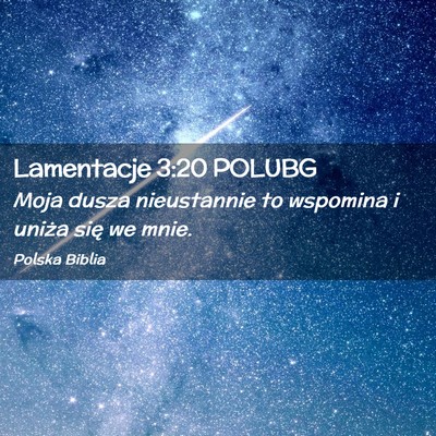Picture 02 - Lamentacje 3:20 POLUBG - Moja dusza nieustannie to wspomina i uniża się - Bible Verse Picture
