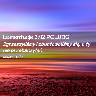 Picture 02 - Lamentacje 3:42 POLUBG - Zgrzeszyliśmy i zbuntowaliśmy się, a ty nie - Bible Verse Picture