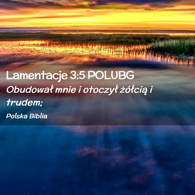 Picture 02 - Lamentacje 3:5 POLUBG - Obudował mnie i otoczył żółcią i - Bible Verse Picture