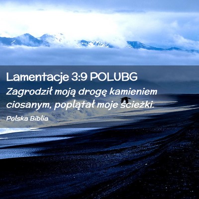 Picture 02 - Lamentacje 3:9 POLUBG - Zagrodził moją drogę kamieniem ciosanym, - Bible Verse Picture