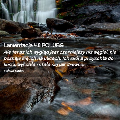 Picture 02 - Lamentacje 4:8 POLUBG - Ale teraz ich wygląd jest czarniejszy niż - Bible Verse Picture