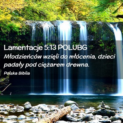 Picture 02 - Lamentacje 5:13 POLUBG - Młodzieńców wzięli do młócenia, dzieci - Bible Verse Picture