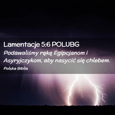 Picture 02 - Lamentacje 5:6 POLUBG - Podawaliśmy rękę Egipcjanom i Asyryjczykom, - Bible Verse Picture