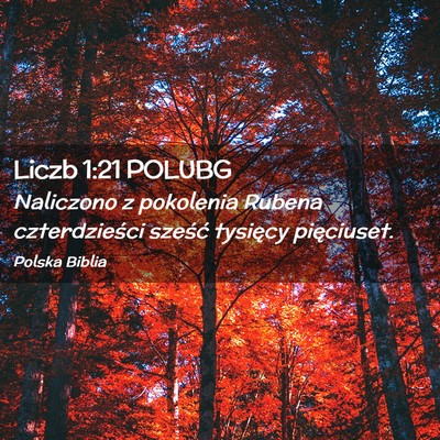 Picture 02 - Liczb 1:21 POLUBG - Naliczono z pokolenia Rubena czterdzieści - Bible Verse Picture