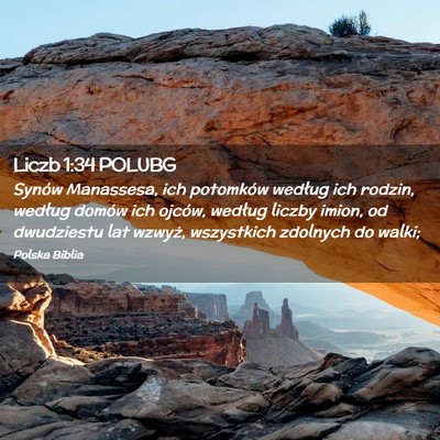Picture 02 - Liczb 1:34 POLUBG - Synów Manassesa, ich potomków według ich - Bible Verse Picture