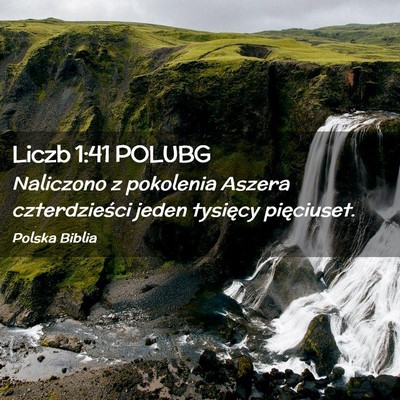 Picture 02 - Liczb 1:41 POLUBG - Naliczono z pokolenia Aszera czterdzieści jeden - Bible Verse Picture