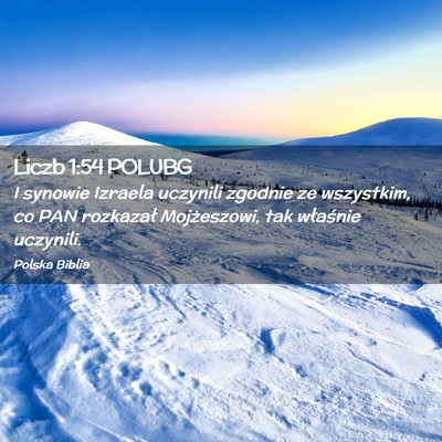 Picture 02 - Liczb 1:54 POLUBG - I synowie Izraela uczynili zgodnie ze wszystkim, - Bible Verse Picture