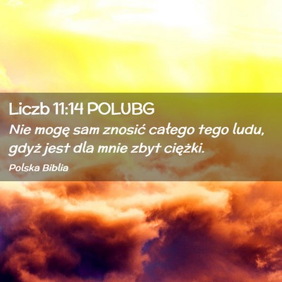 Picture 02 - Liczb 11:14 POLUBG - Nie mogę sam znosić całego tego ludu, gdyż - Bible Verse Picture