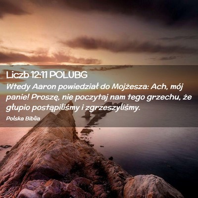 Picture 02 - Liczb 12:11 POLUBG - Wtedy Aaron powiedział do Mojżesza: Ach, mój - Bible Verse Picture