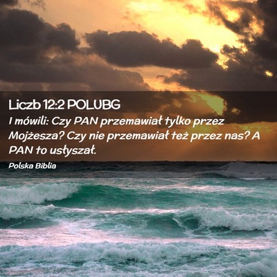 Picture 02 - Liczb 12:2 POLUBG - I mówili: Czy PAN przemawiał tylko przez - Bible Verse Picture