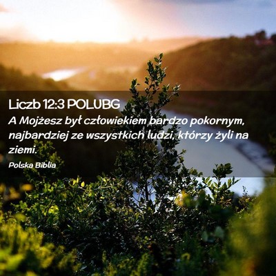 Picture 02 - Liczb 12:3 POLUBG - A Mojżesz był człowiekiem bardzo pokornym, - Bible Verse Picture
