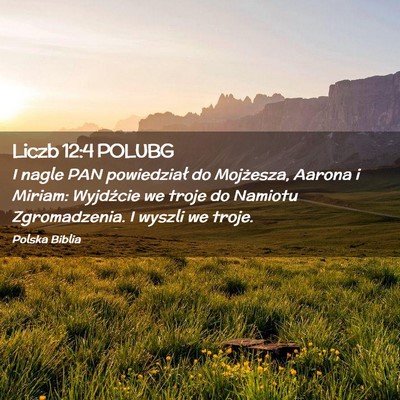 Picture 02 - Liczb 12:4 POLUBG - I nagle PAN powiedział do Mojżesza, Aarona i - Bible Verse Picture