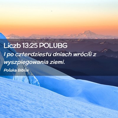 Picture 02 - Liczb 13:25 POLUBG - I po czterdziestu dniach wrócili z - Bible Verse Picture