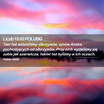 Picture 02 - Liczb 13:33 POLUBG - Tam też widzieliśmy olbrzymów, synów Anaka, - Bible Verse Picture