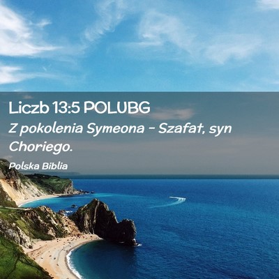 Picture 02 - Liczb 13:5 POLUBG - Z pokolenia Symeona – Szafat, syn - Bible Verse Picture