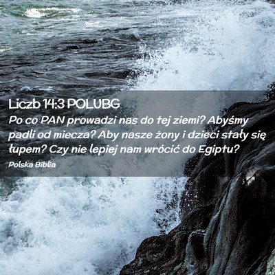 Picture 02 - Liczb 14:3 POLUBG - Po co PAN prowadzi nas do tej ziemi? Abyśmy - Bible Verse Picture