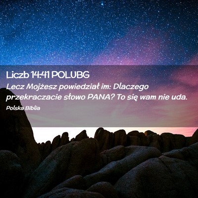 Picture 02 - Liczb 14:41 POLUBG - Lecz Mojżesz powiedział im: Dlaczego - Bible Verse Picture