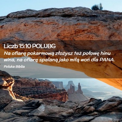 Picture 02 - Liczb 15:10 POLUBG - Na ofiarę pokarmową złożysz też połowę - Bible Verse Picture