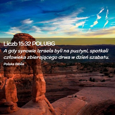 Picture 02 - Liczb 15:32 POLUBG - A gdy synowie Izraela byli na pustyni, spotkali - Bible Verse Picture