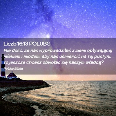 Picture 02 - Liczb 16:13 POLUBG - Nie dość, że nas wyprowadziłeś z ziemi - Bible Verse Picture