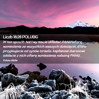 Picture 02 - Liczb 18:28 POLUBG - W ten sposób też i wy macie składać PANU - Bible Verse Picture