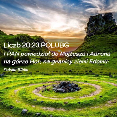 Picture 02 - Liczb 20:23 POLUBG - I PAN powiedział do Mojżesza i Aarona na górze - Bible Verse Picture