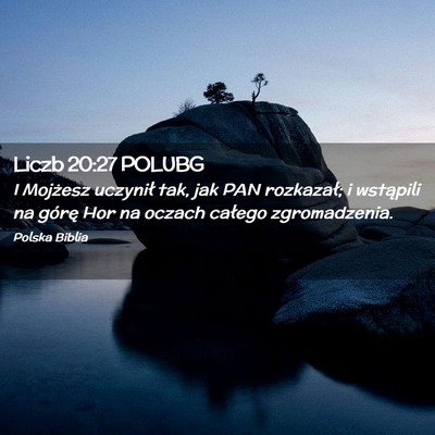 Picture 02 - Liczb 20:27 POLUBG - I Mojżesz uczynił tak, jak PAN rozkazał; i - Bible Verse Picture
