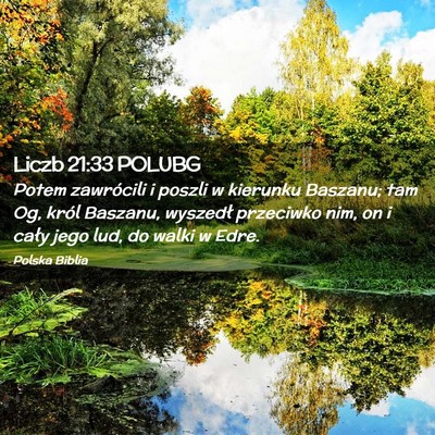 Picture 02 - Liczb 21:33 POLUBG - Potem zawrócili i poszli w kierunku Baszanu; tam - Bible Verse Picture
