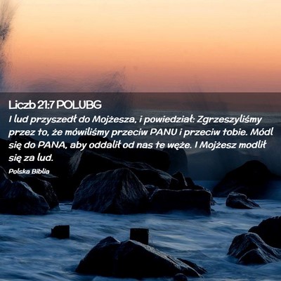 Picture 02 - Liczb 21:7 POLUBG - I lud przyszedł do Mojżesza, i powiedział: - Bible Verse Picture