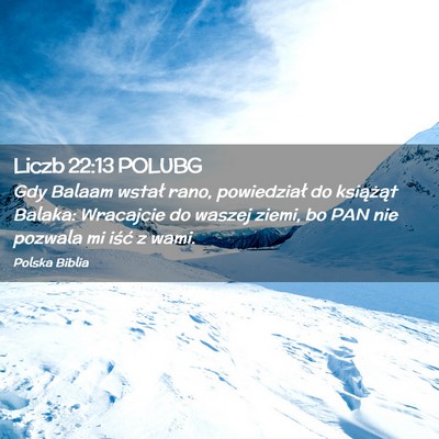 Picture 02 - Liczb 22:13 POLUBG - Gdy Balaam wstał rano, powiedział do książąt - Bible Verse Picture