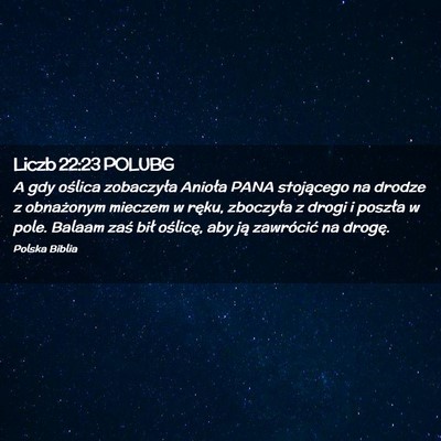 Picture 02 - Liczb 22:23 POLUBG - A gdy oślica zobaczyła Anioła PANA stojącego - Bible Verse Picture